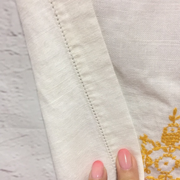 Antique Embroidery Linen Dinning Table French runner mat set of 3 Napkins - Picture 15 of 16